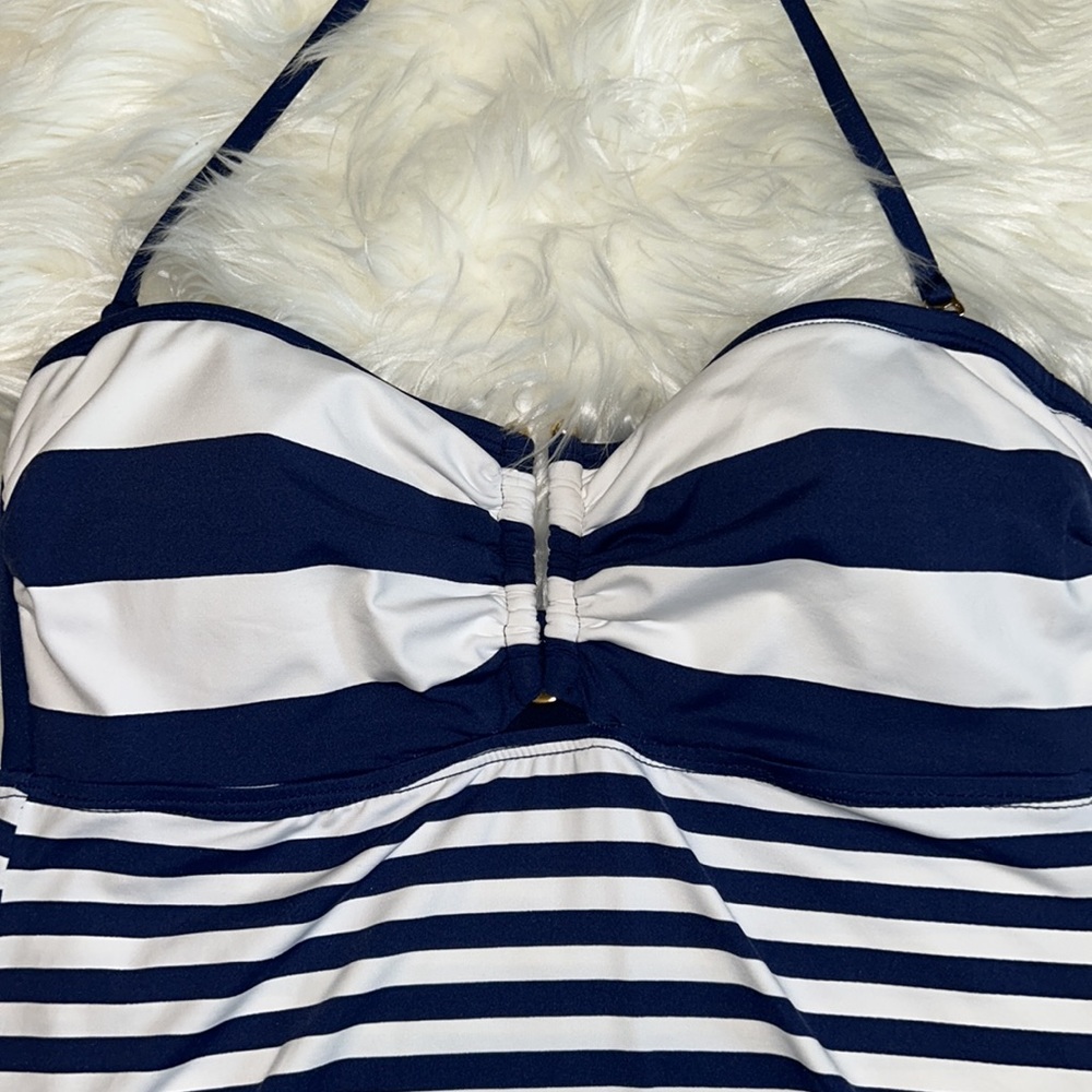 Lauren Ralph Lauren Indigo Striped Tankini Top - Picture 2 of 6
